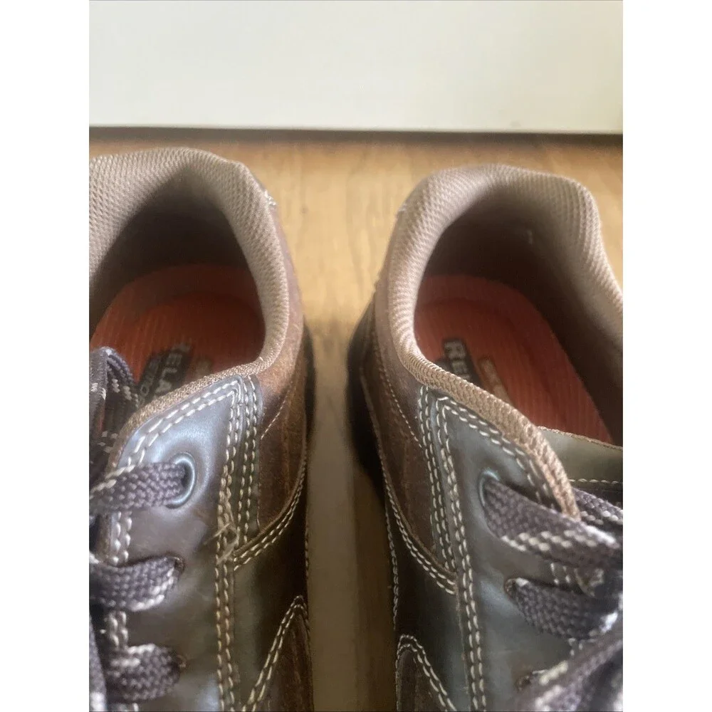Mens Leather Sketchers Lace Up Casual Shoes Size 13
